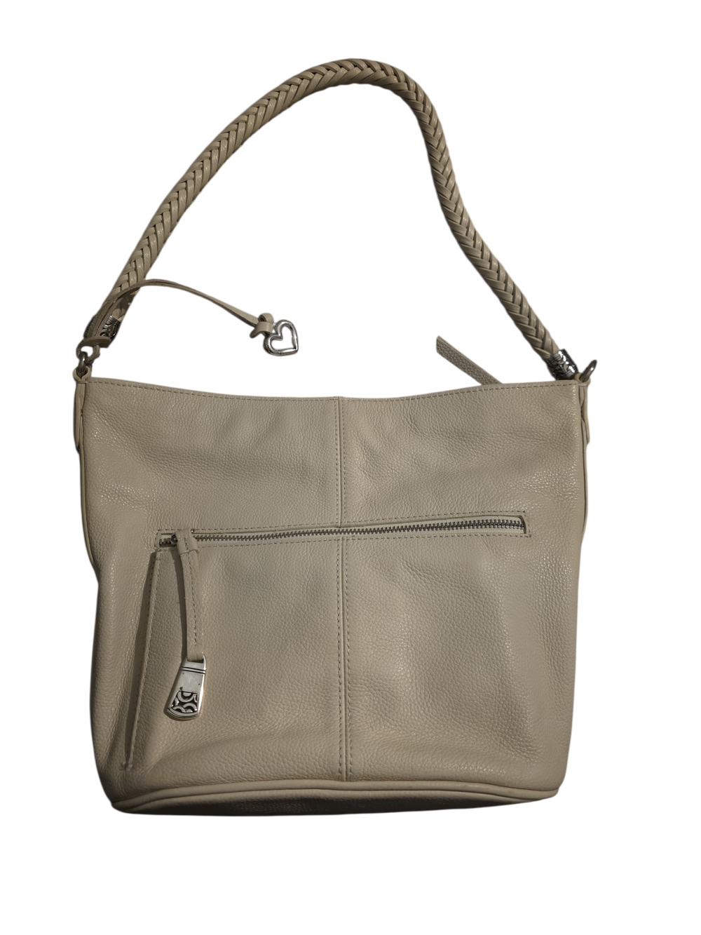 Brighton Leather Shoulder Bag with Braided Strap, Extra Strap & Dust Bag